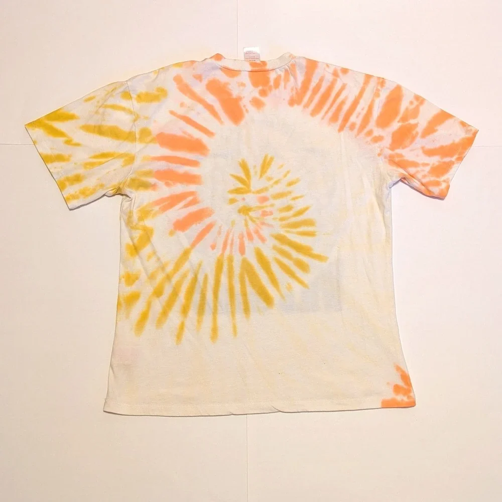 No Boundaries Wild Child Mushroom Tie Dye Graphic Tee Juniors M 7-9 Orange